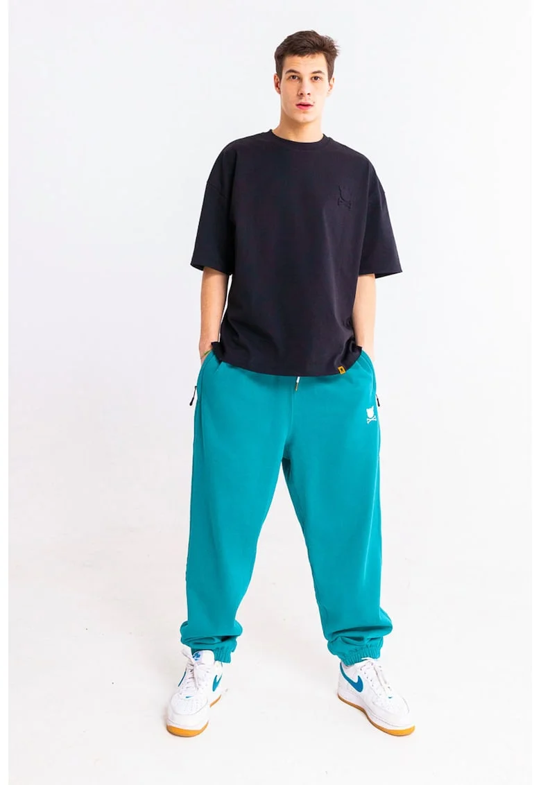 Pantaloni de trening unisex cu snur in talie Capital, Verde persan
