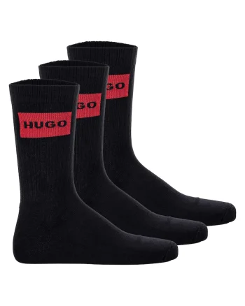Set de sosete lungi cu logo - 3 perechi, Negru