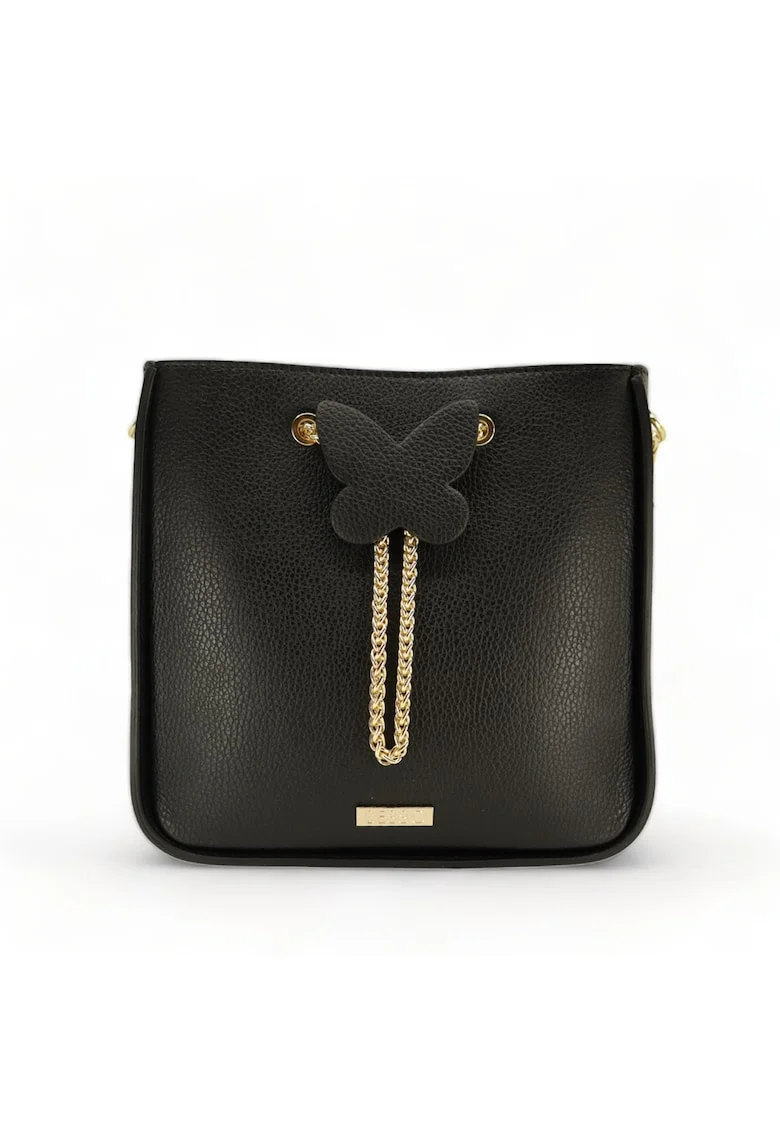 Geanta de mana din piele naturala Delicato Chic, Negru