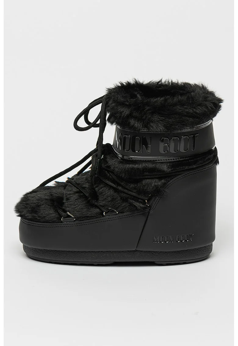 Cizme low-cut cu blana sintetica Icon, Negru