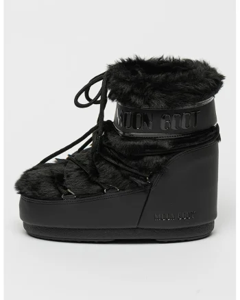 Cizme low-cut cu blana sintetica Icon, Negru