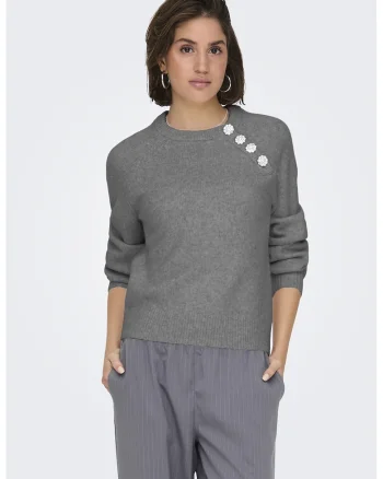 Pulover cu maneci raglan Lauren, Gri inchis melange