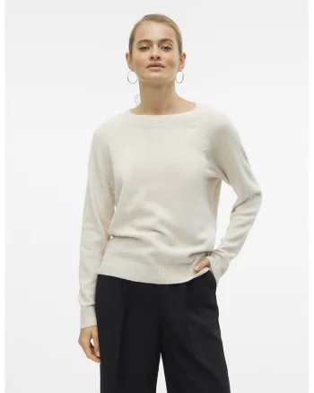 Pulover cu maneci raglan Doffy, Alb