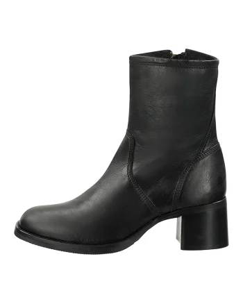 Botine din piele cu aspect masiv, Negru