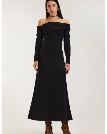 Rochie cu decolteu pe umeri Chalet, Negru