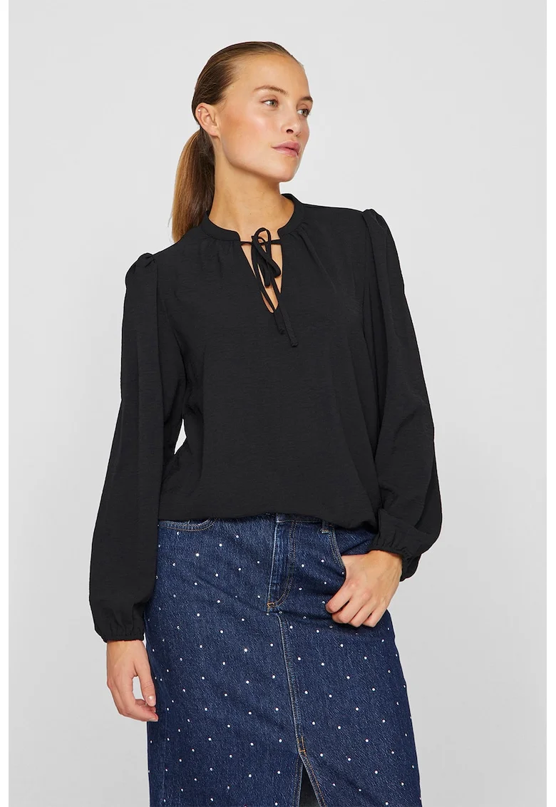 Bluza-tunica cu model uni, Negru