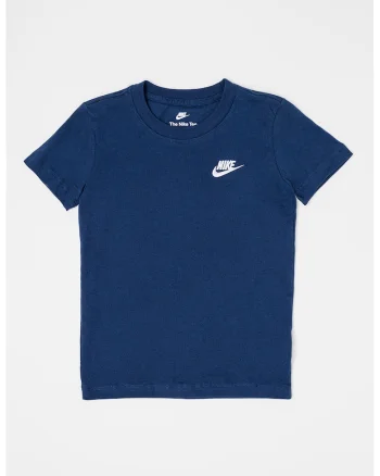 Tricou din bumbac cu decolteu la baza gatului Futura, Alb/Albastru inchis