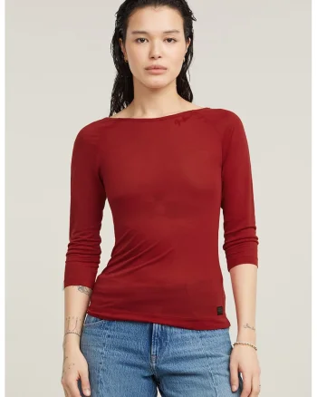 Bluza slim fit din lyocell, Caramiziu