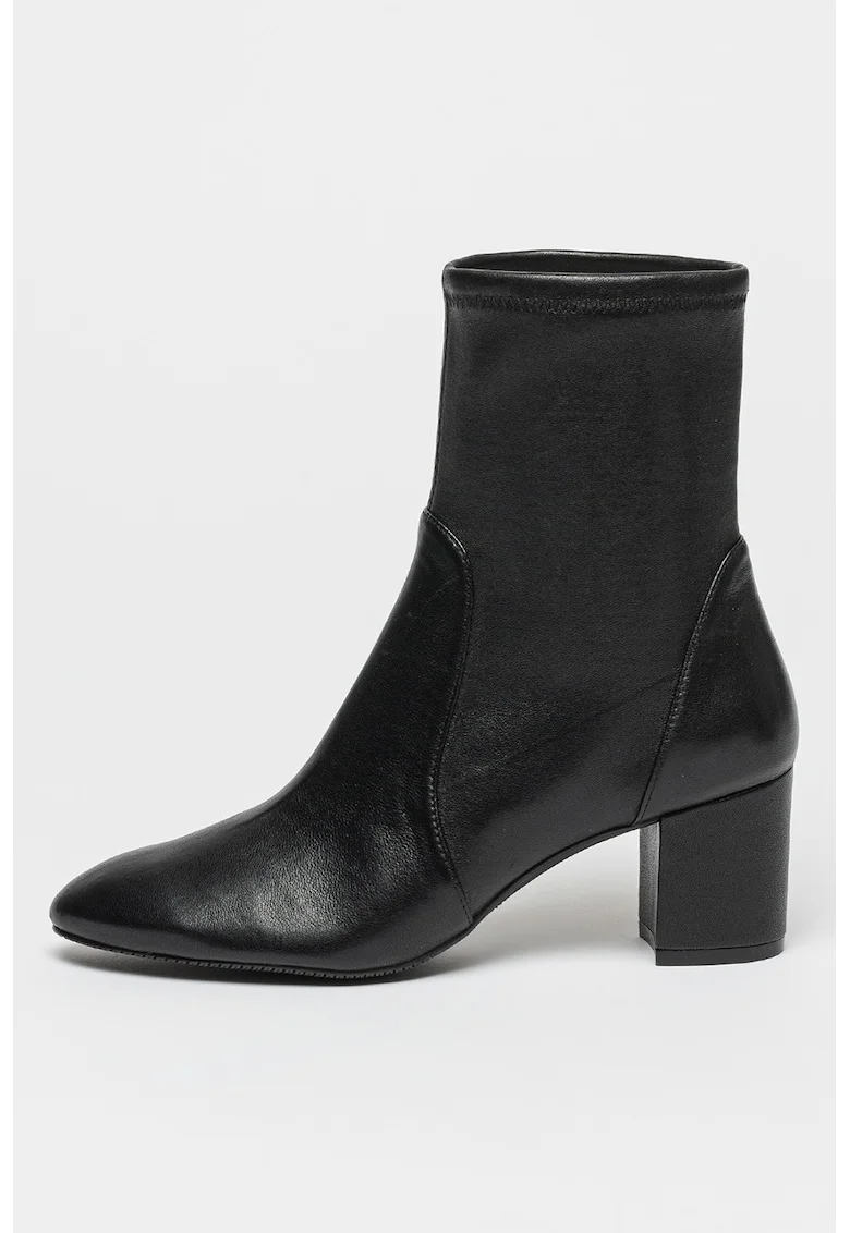 Botine de piele Yuliana 60, Negru
