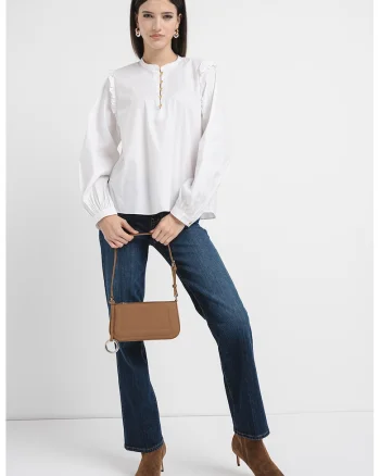 Bluza-tunica cu volane, Alb