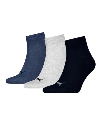 Set de sosete scurte unisex cu detalii logo - 3 perechi, Negru/Gri deschis/Albastru inchis