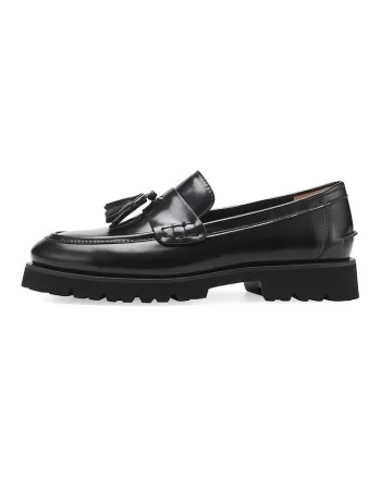 Pantofi loafer de piele cu canaf, Negru