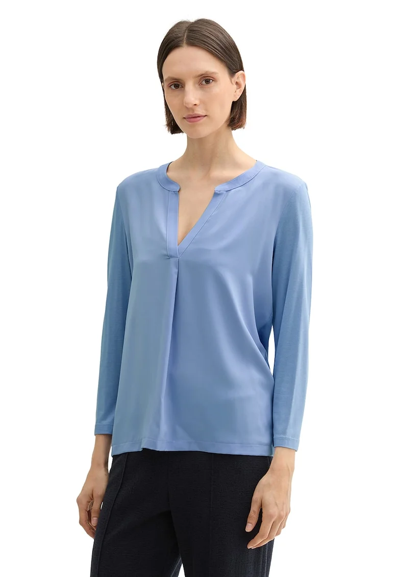 Bluza cu maneci 3/4, Albastru azur