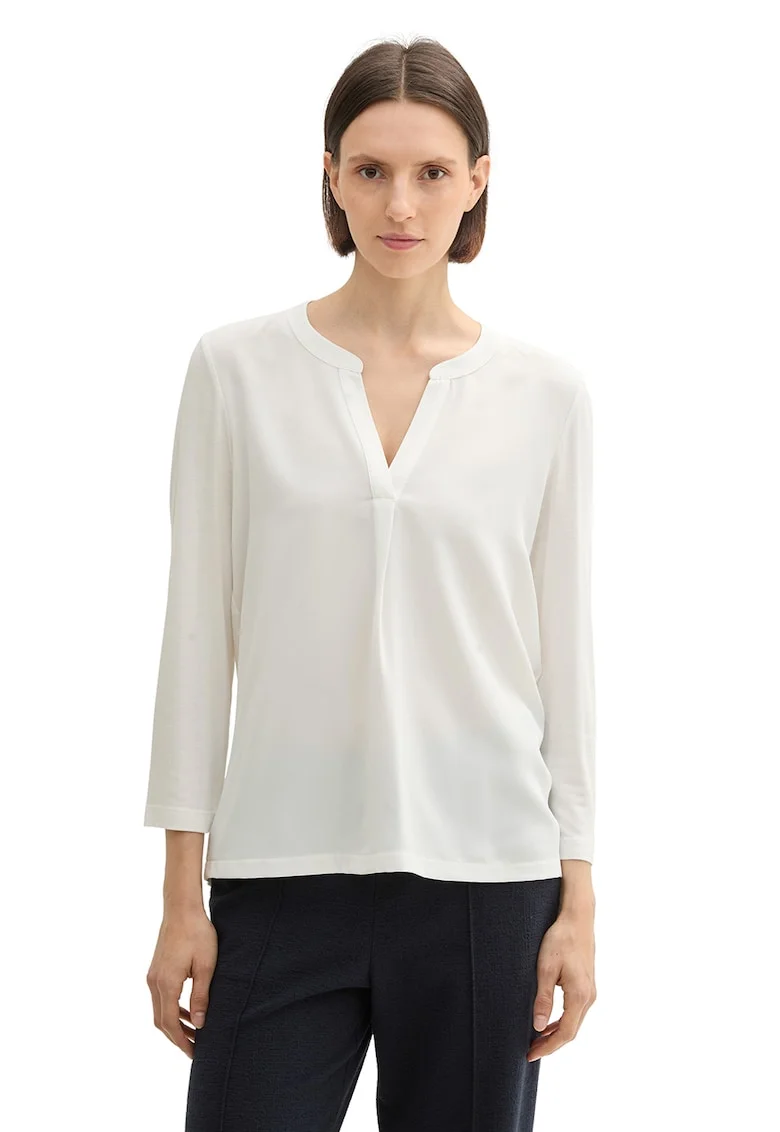 Bluza cu maneci 3/4, Alb