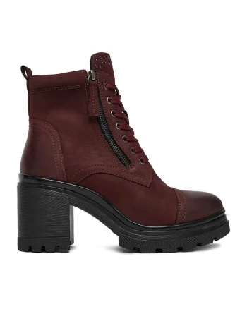 Ghete dama  bordo, piele naturala,