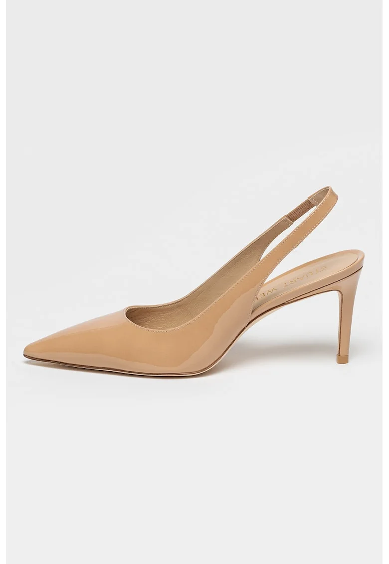 Pantofi slingback de piele lacuita 75 Sling, Bej