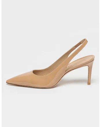 Pantofi slingback de piele lacuita 75 Sling, Bej