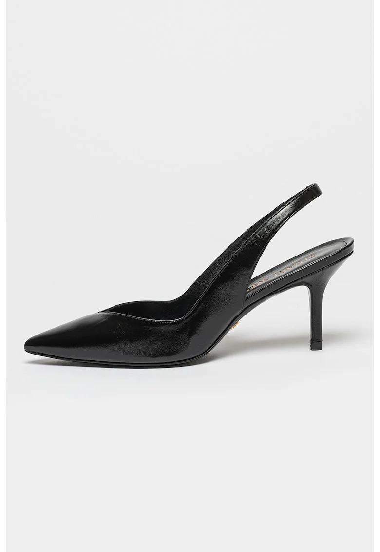 Pantofi slingback de piele Eva 75, Negru