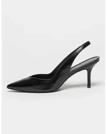 Pantofi slingback de piele Eva 75, Negru