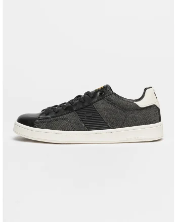 Pantofi sport din piele ecologica Recruit, Negru/Alb murdar