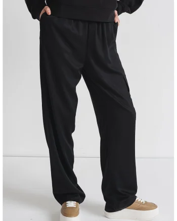 Pantaloni cargo cu croiala ampla, Negru stins