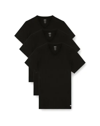 Set de tricouri cu decolteu in V Michael - 3 piese, Negru