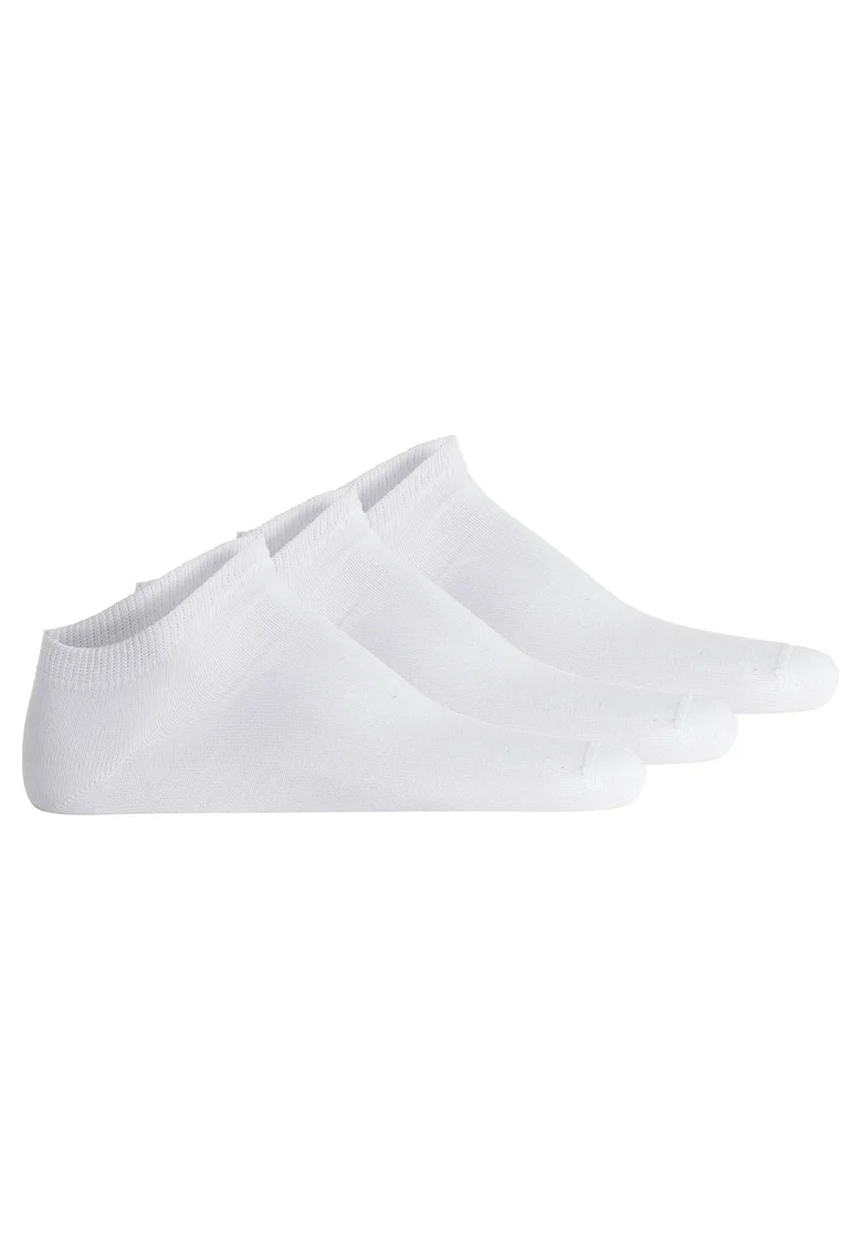 Set de sosete unisex pana la glezna - 3 perechi, Alb