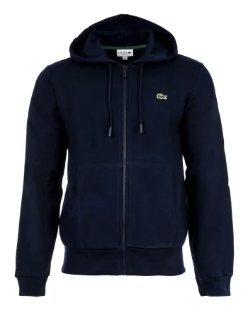 Hanorac din material fleece cu fermoar si buzunare oblice, Albastru