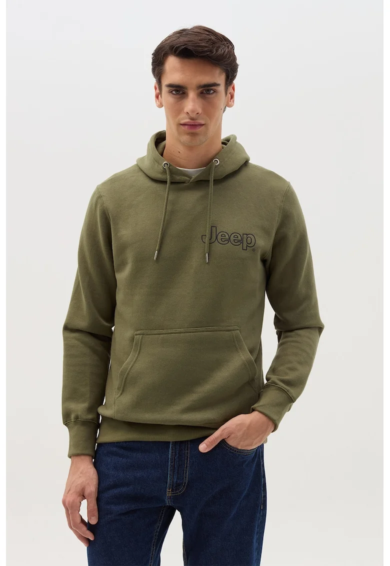 Hanorac cu buzunar kangaroo, Verde aquamarin