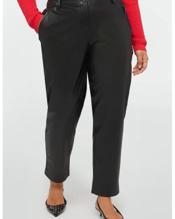 Pantaloni slim fit cu talie inalta, Negru