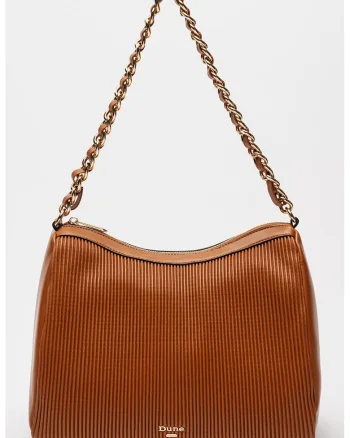 Geanta hobo de piele ecologica Domeno, Caramel