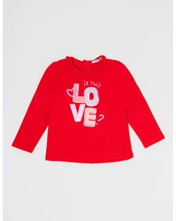 Bluza cu imprimeu grafic, Rosu/Roz