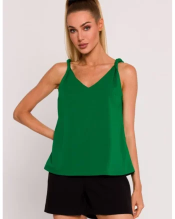 Bluza cu decolteu adanc la spate,  Verde
