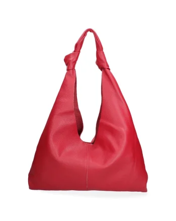 Geanta din piele cu bareta de umar si etui cu fermoar, Rosu inchis