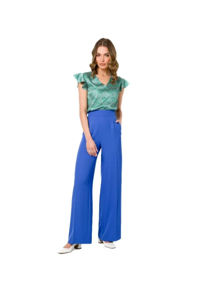 Pantaloni culottes pentru femei,  Movien, cer albastru, Albastru deschis