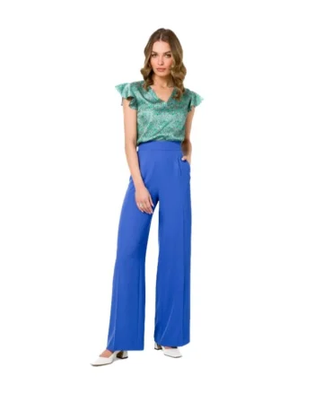 Pantaloni culottes pentru femei,  Movien, cer albastru, Albastru deschis
