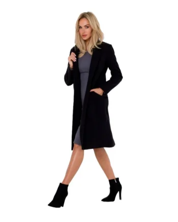 Palton Crombie pentru femei, Made of Emotion, Maduna, neagra, Negru