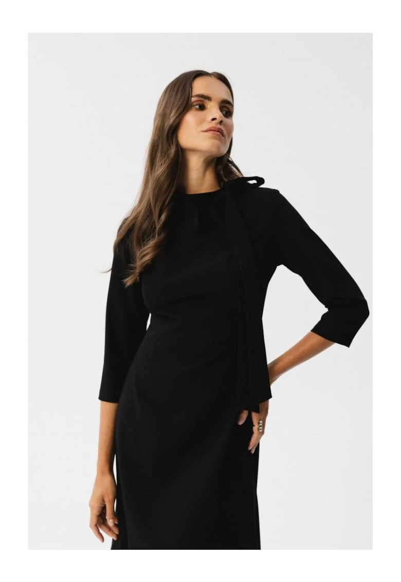 Rochie midi dama,  Gwalchakin, neagra, Negru