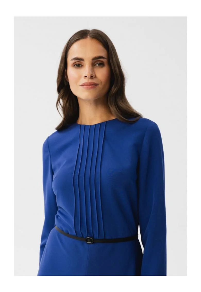 Rochie midi dama,  Kerigor, albastru de floarea de colt, Albastru inchis