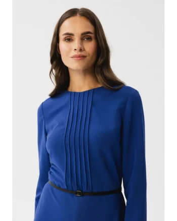 Rochie midi dama,  Kerigor, albastru de floarea de colt, Albastru inchis