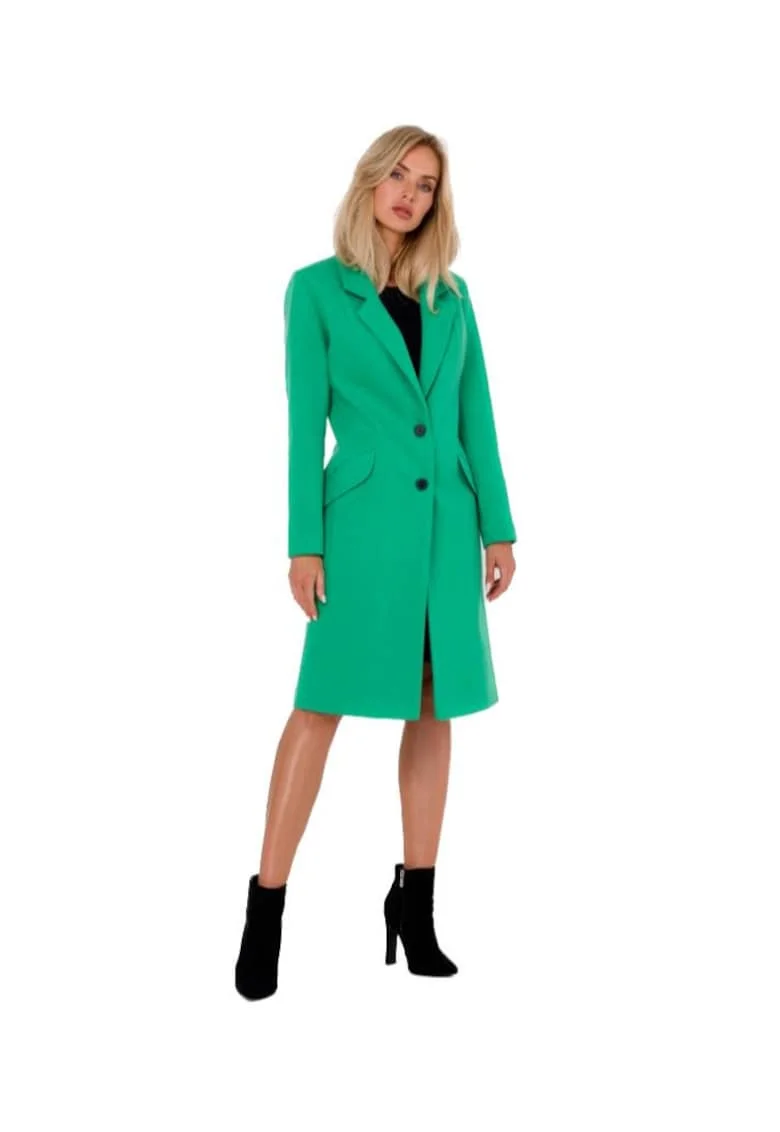 Palton Crombie pentru femei, Made of Emotion, Maduna, verde deschis, Verde