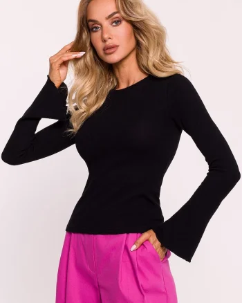 Bluza dama,  bumbac, maneci lungi, negru