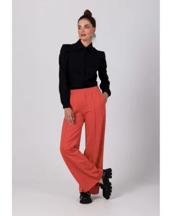 Pantaloni culottes pentru femei,  Bongroen, caramida rosie, Rosu