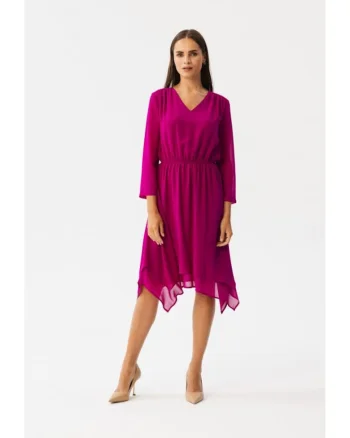 Rochie dama asimetrica,  Spumados, Burgundia, Visiniu