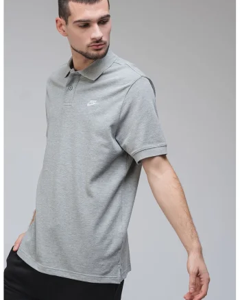 Tricou polo din material pique cu logo, Gri deschis