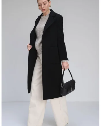 Palton din lana cu buzunare Runaway, Negru