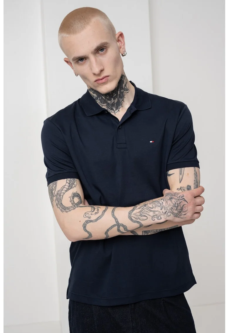 Tricou polo cu logo discret, Albastru ultramarin