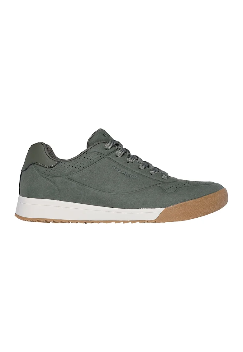 Pantofi sport din piele ecologica cu detalii cu perforatii Zinger 2.0, Kaki