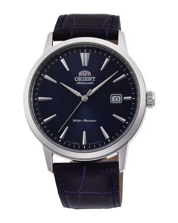 Ceas automatic rotund, Negru/Bleumarin