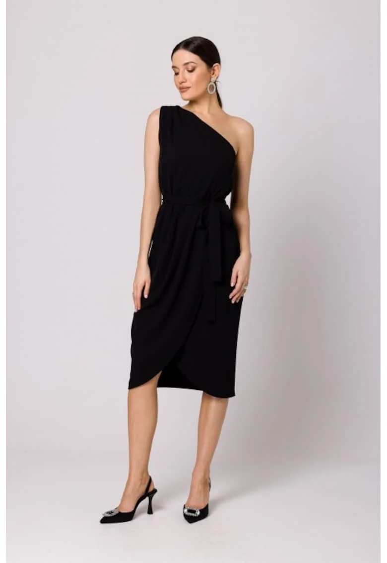 Rochie eleganta cu un umar,, Negru
